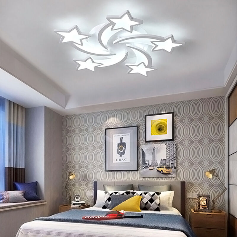 Modern Star led Chandelier Ceiling Light , 5 Head Dimmable