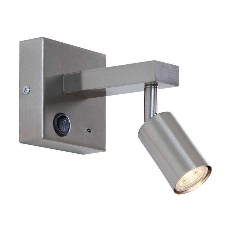 Image of Modern Steel Wall Lamp with usb-c&hellip;