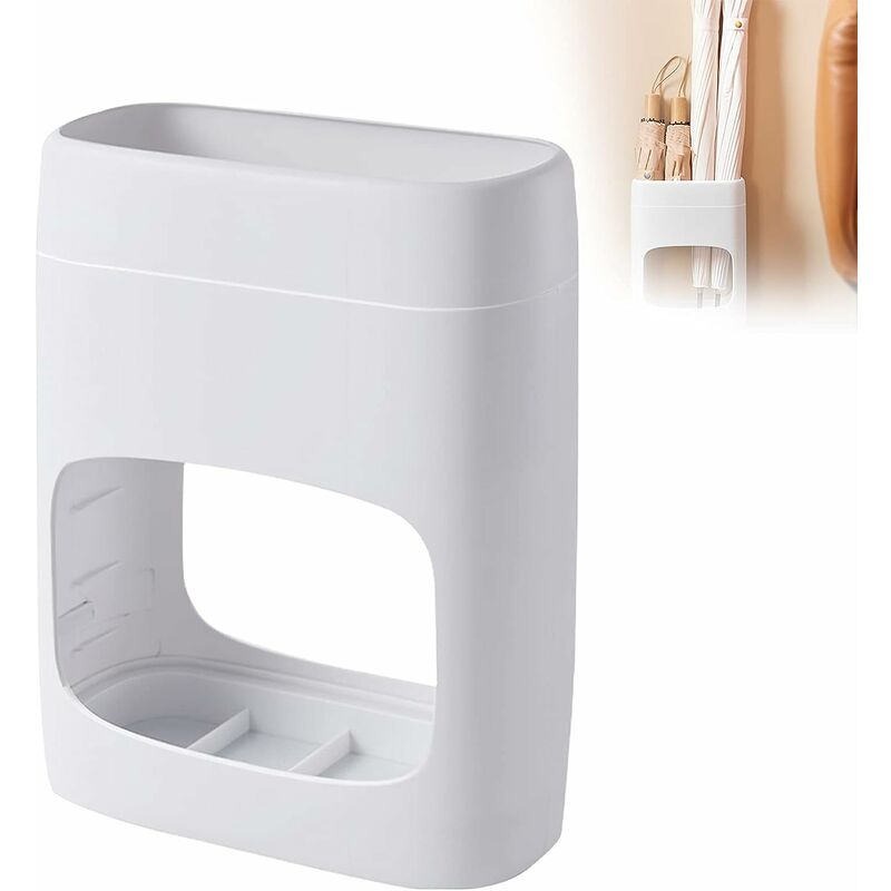 Modern Style Umbrella Stand, White Umbrella Stand with Detachable Water Receptacle Umbrella Stand for Office and Home Entrance