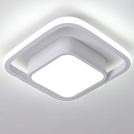 Modern Stylish Ceiling Light Nordic Led Minimalist White Wall Light Creative Square Ceiling Lamp for Bedroom Cafe Office (Cold White)