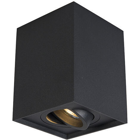 Modern Surface-Mounted Spotlight Black Rotatable and Tiltable - Quadro 1 Up