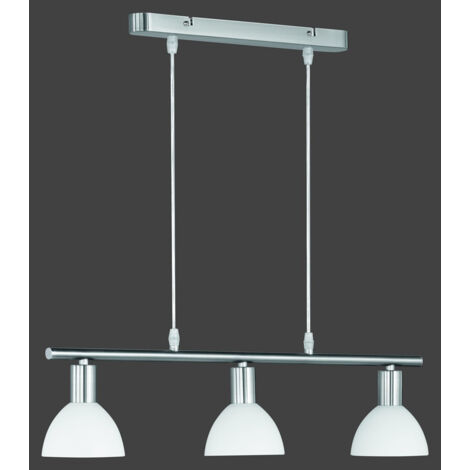 Modern Suspension Dallas Nickel Barbell 3 Gafas Blancas Trio Lighting