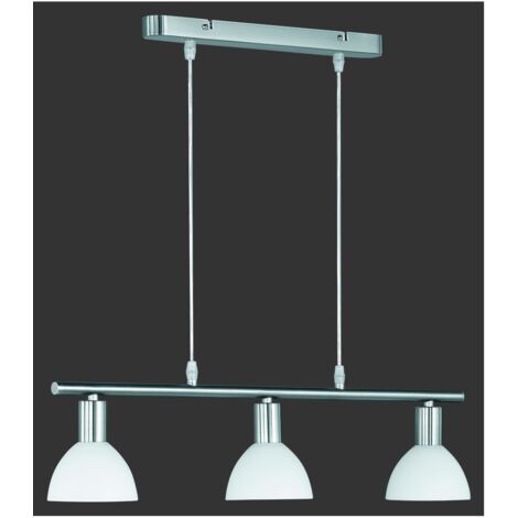 Modern Suspension Dallas Nickel Barbell 3 Gafas Blancas Trio Lighting