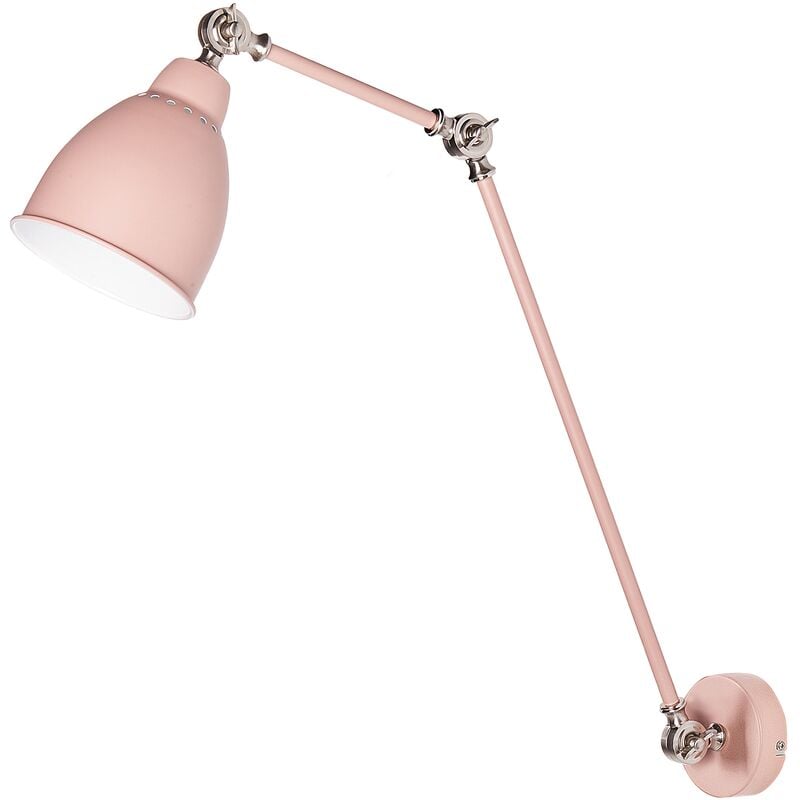 Modern Swing Arm Wall Lamp Spot Light Reading Matt Finish Light Pastel Pink Tall Mississippi