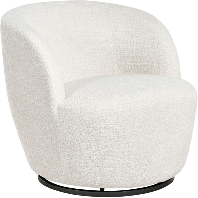 Swivel Armchair KUOLPA Chenille Off-White