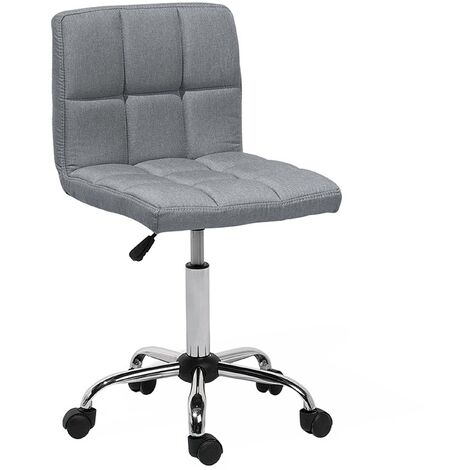 main image of "Modern Swivel Fabric Desk Chair Grey Polyester Metal Base Adjustable Marion"