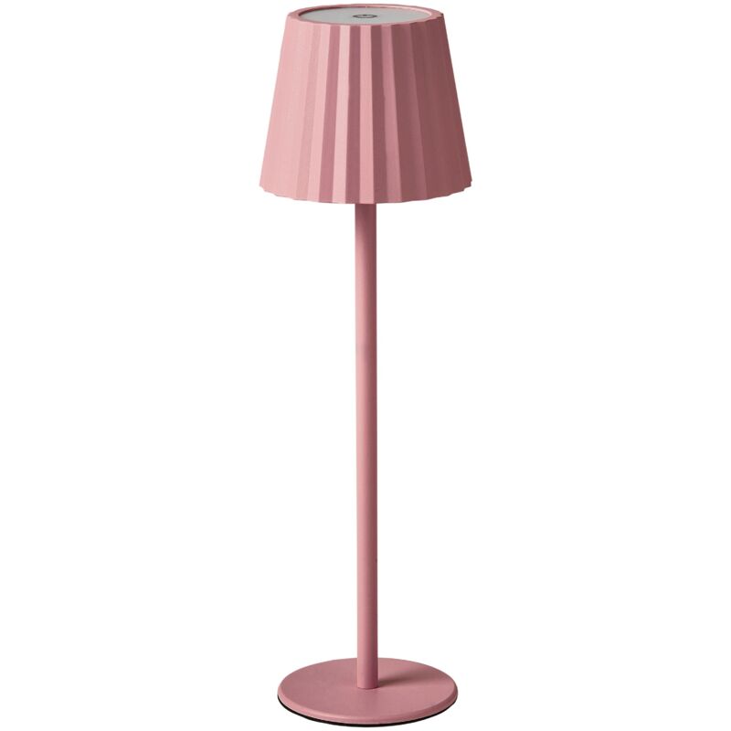 Beliani Table Lamp POMBEIRO Metal Pastel Pink, Pink