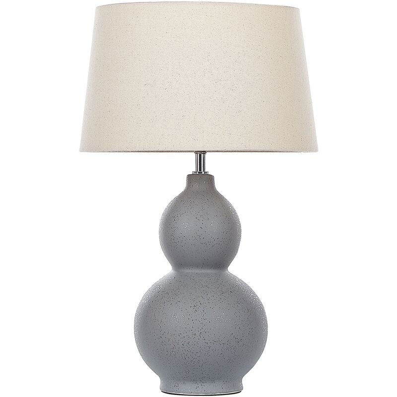 Modern Table Lamp Home Light Decor Unique Ceramic Base Grey Yenisei - Grey