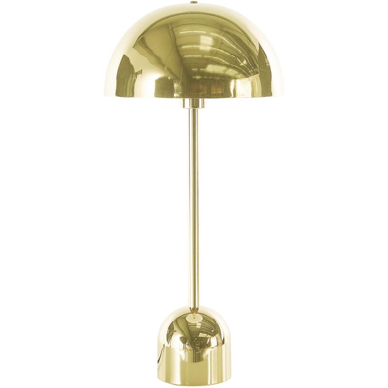 Beliani - Modern Table Lamp Metal Shade Glossy Gold Surface Living Room Light Macasia - Gold