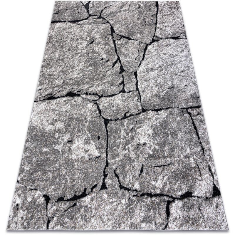 Rugsx - Modern Teppich COZY 8985 Brick Pflasterung Backstein, Stein - Strukturell zwei Ebenen aus Vlies grau Grau und Silbertönen 160x220 cm