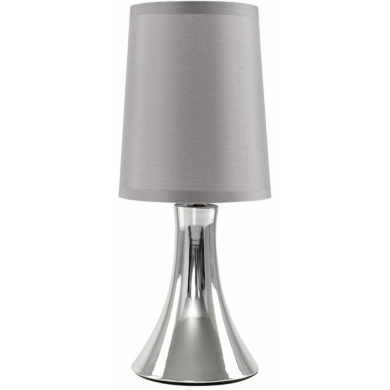 Minisun - Modern Trumpet Touch Dimmer Table Lamp - Grey - Including led Bulb