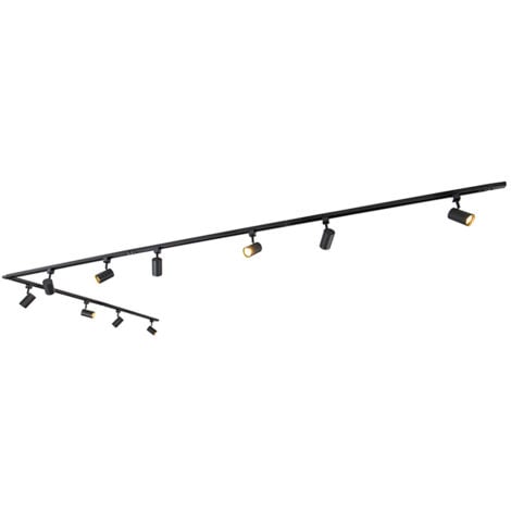 QAZQA Modern Track Lighting with 10 Spotlights Black 1-Phase - Iconic Jeana