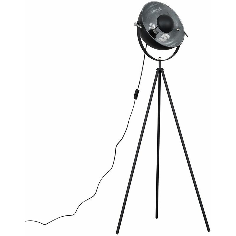 Minisun - Tripod Floor Lamp Metal Photography Lighting - Grey & Silver - No Bulb