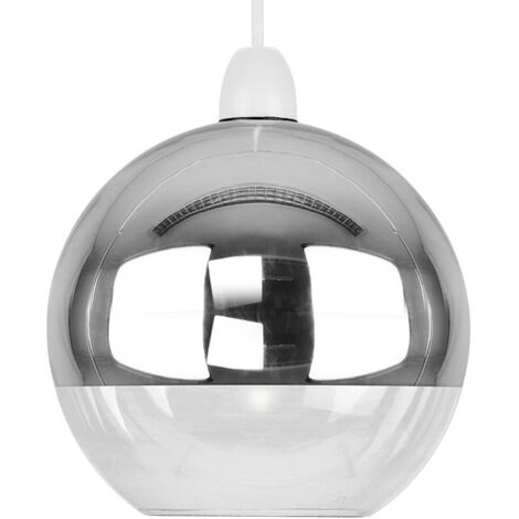 Glass Globe Non Electric Ceiling Pendant Easy Light Copper /& Chrome Metallic