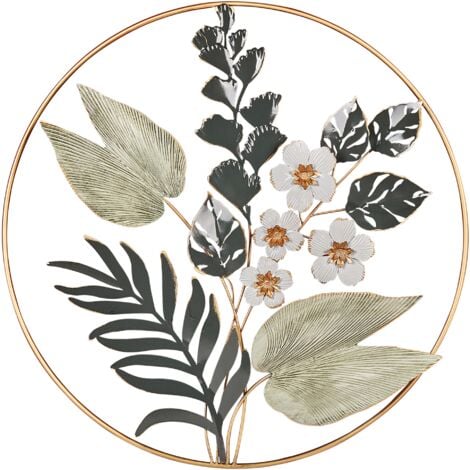 Modern Wall Decor Iron Wall Art Handmade Accent Piece Green and Gold Dubnium