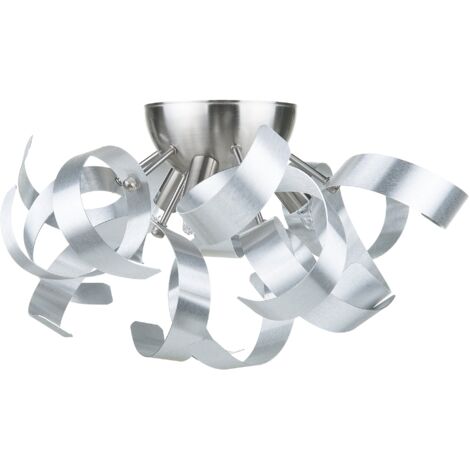 Modern Wall Lamp Accent Ceiling Light Metal Curls Icana - Silver