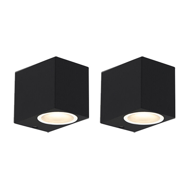 Set of 2 Modern Wall Lamp Black IP44 - Baleno I