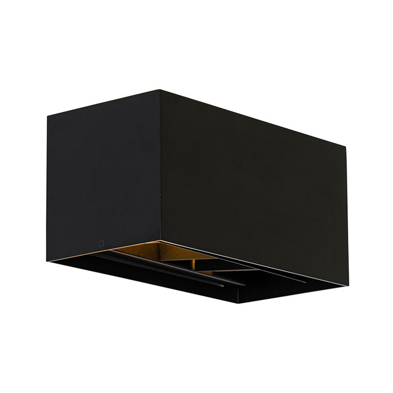 Qazqa - Modern Wall Light Black Rectangular 2-Light - Edwin