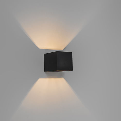 QAZQA Modern wall lamp black - Transfer