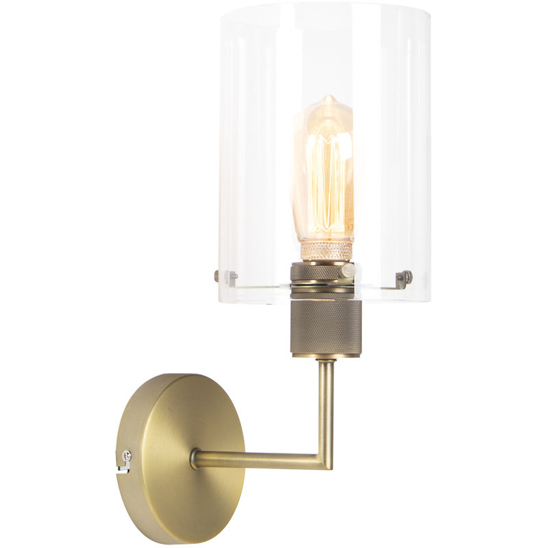 Modern Wall Light Bronze with Glass - Dome