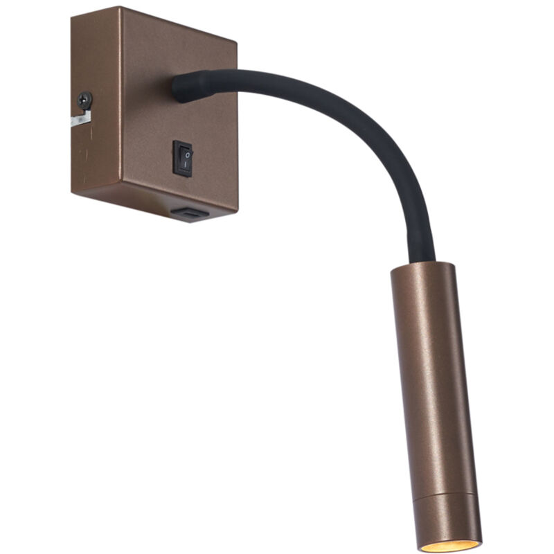 Image of Modern Bronze Wall Lamp with usb-c&hellip;