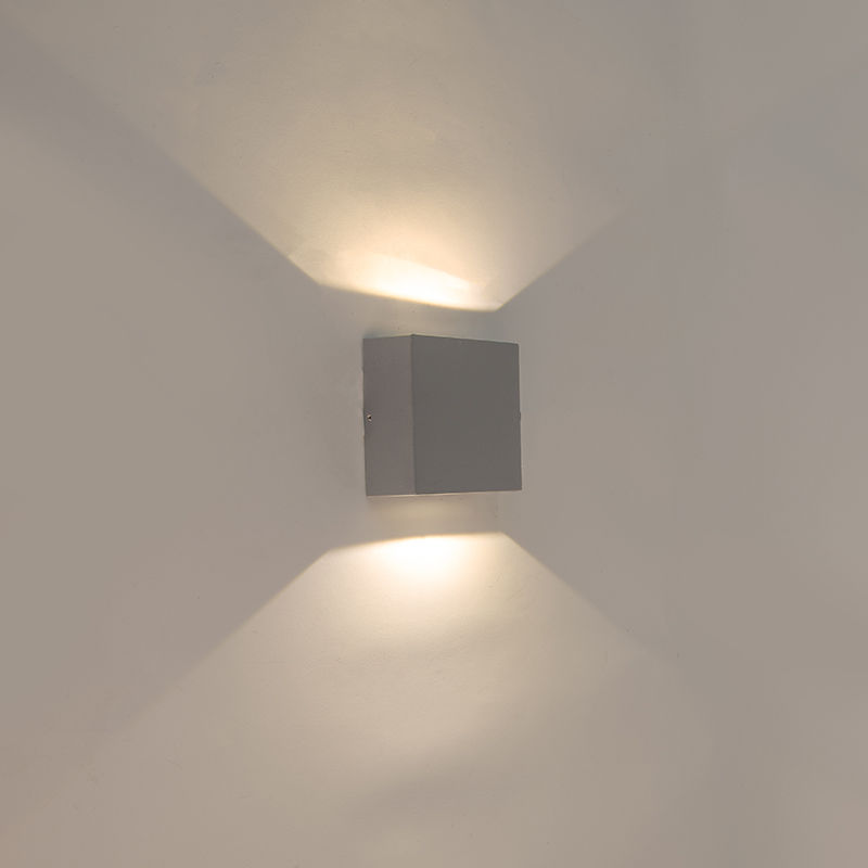 Wall lamp gray IP54 incl. LED - Squad