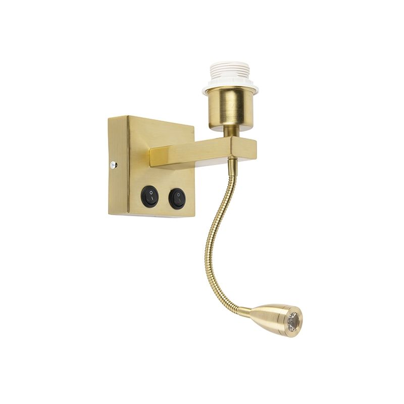 Modern Brass Wall Lamp with Flexible Arm - Brescia Combi