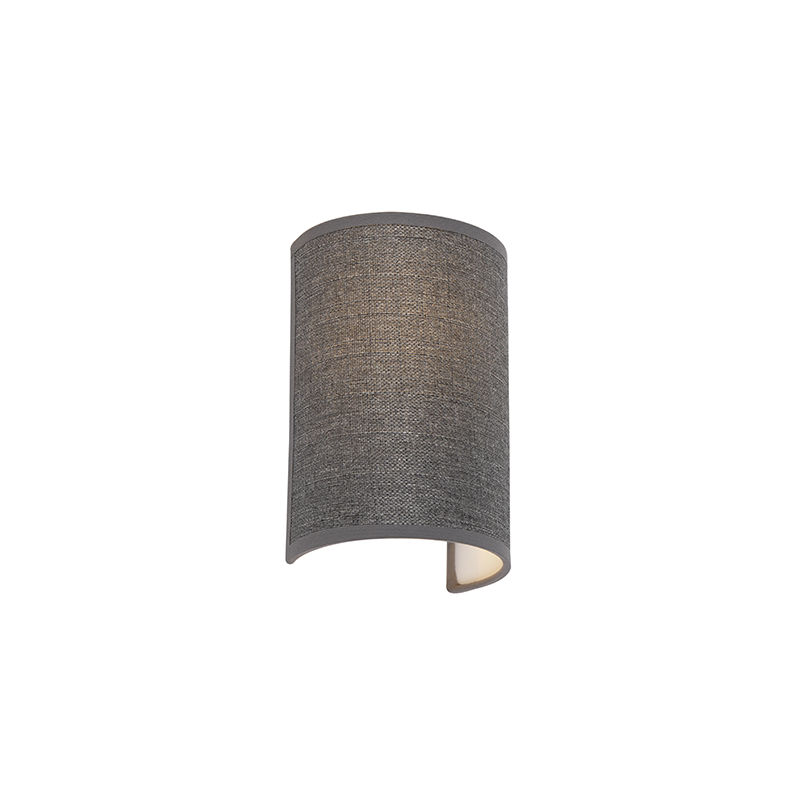 Modern wall lamp gray - Simple Drum Jute