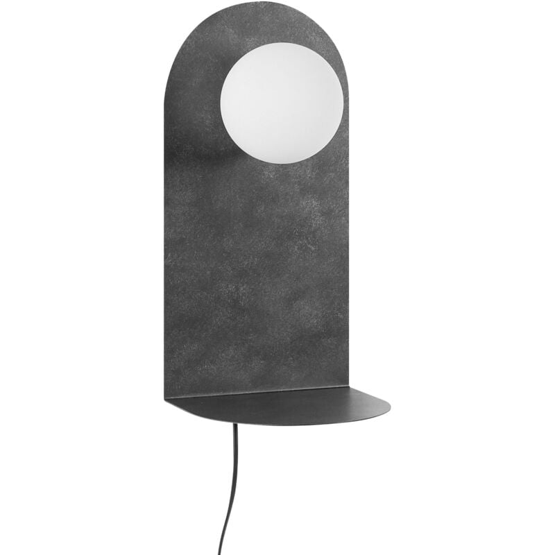 Wall Lamp MAPI with Shelf Metal Graphite Grey