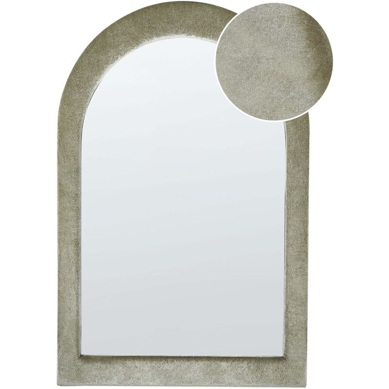 Beliani - Modern Wall Mirror Decorative Hanging 60 X 90 Cm Mdf Frame Irregular Shape Green Huriel