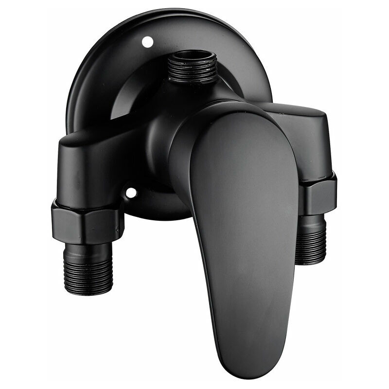 Modern Wall Mounted Brass Bathroom Mixer Tap Single Lever Hot and Cold Water Paint Black