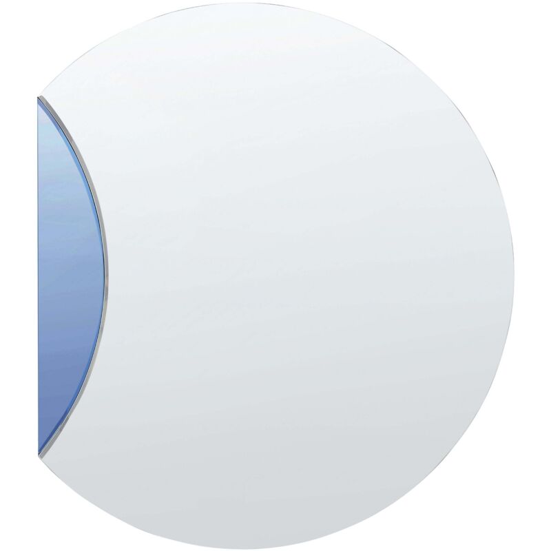 Beliani - Modern Wall Mounted Mirror Round Shape With Hooks Blue Cambrai