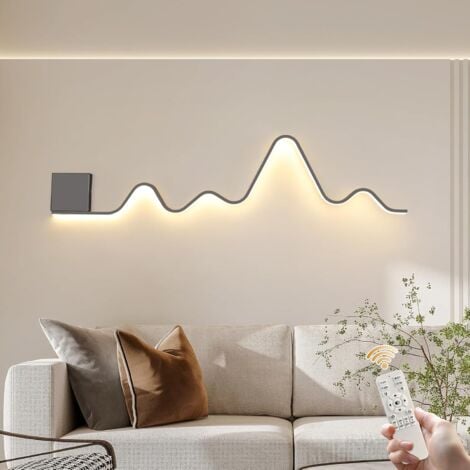 Modern Wall Sconce Dimmable LED Wall Lights 43.3 Inches 30W Wall Lamp Creative Wavy Long Linear Wall Lighting for Bedroom Living Room Hallway Staircase Entryway