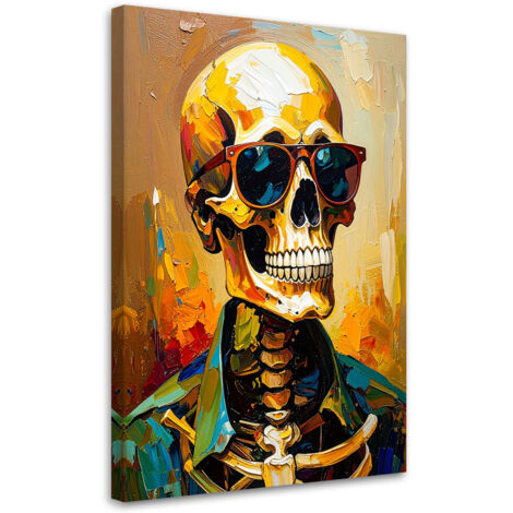 Modern Wandbild Bunte Totenkopfbrille 70x100 cm