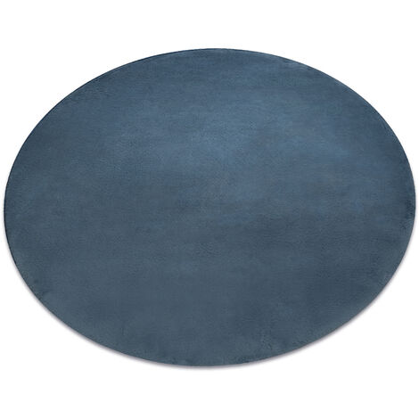 Modern washing carpet POSH circle shaggy, plush, thick anti-slip blue