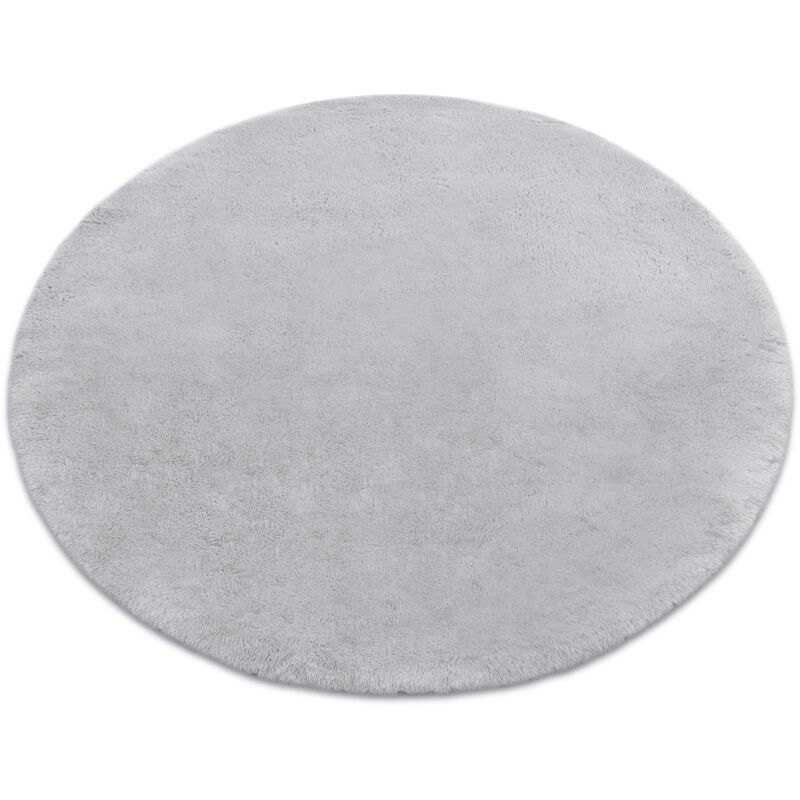 Modern washing carpet TEDDY circle shaggy, plush, very thick anti-slip grey grey round 100 cm