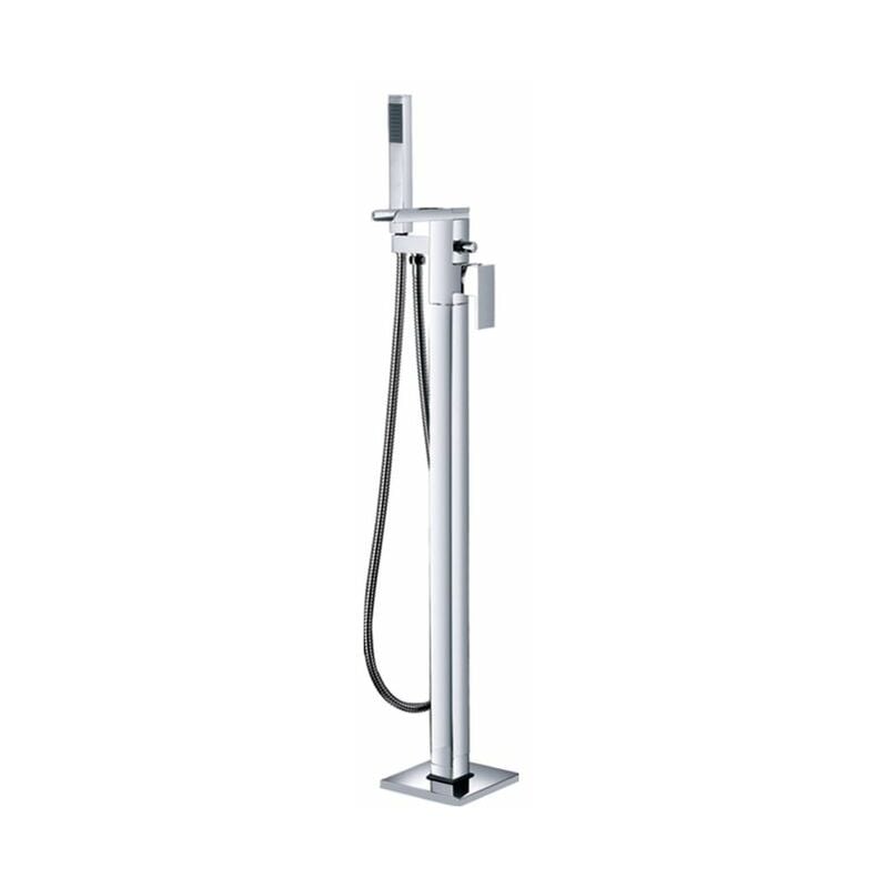 Modern Waterfall Floorstanding Bath Shower Mixer - Chrome