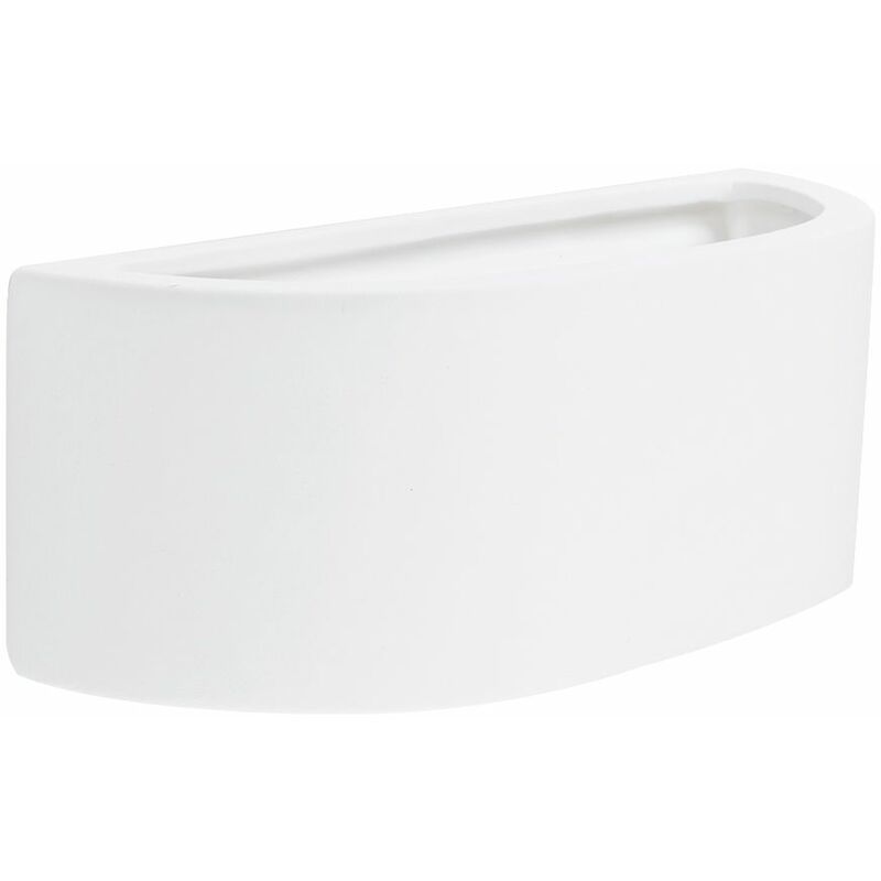 Minisun - Wall Light Curved White Ceramic Uplighter Lighting