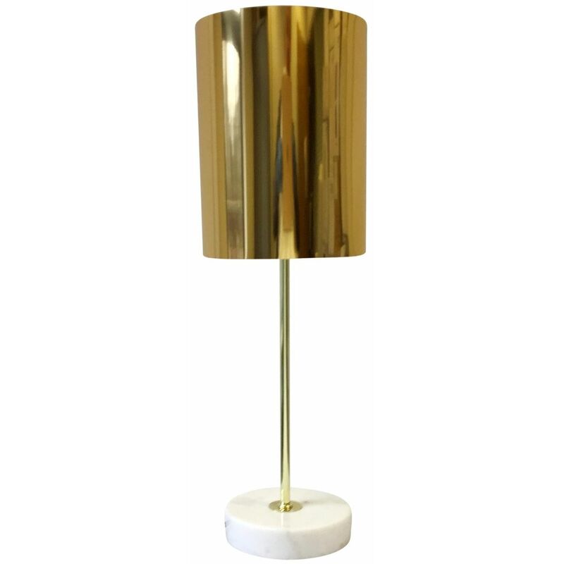 Marble Lamp with Metallic Gold Shade