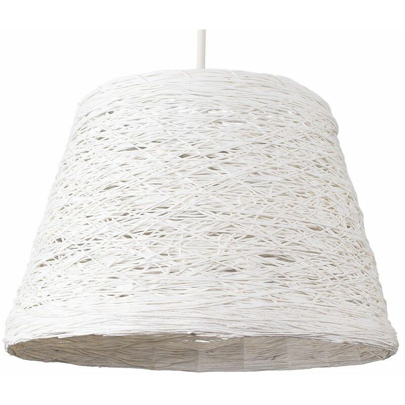 white wicker light shade