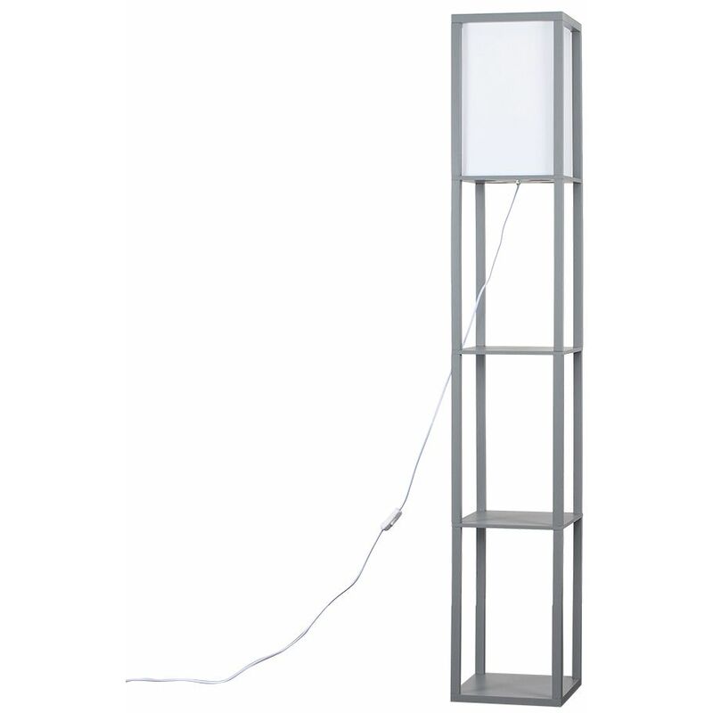 Minisun - Floor Lamp Modern Struttura Light With Display Shelves - Grey