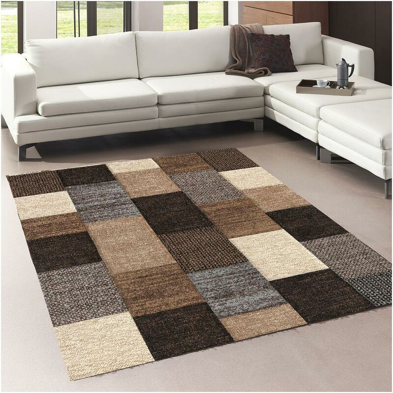 

Merinos - Moderna alfombra de belis gasolina 21830-95 polipropileno gris - Marron