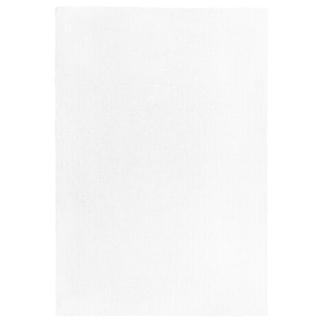 Moderna alfombra de pelo largo blanca 140 x 200 cm rectangular Demre