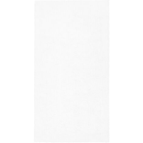 Moderna alfombra de pelo largo blanca 80 x 150 cm rectangular Demre