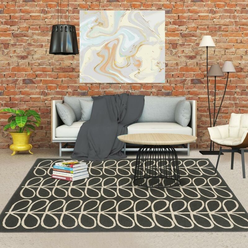 

Orla Kiely - Pizarra de tallo lineal BCA 1A2T Lana negra - Noir