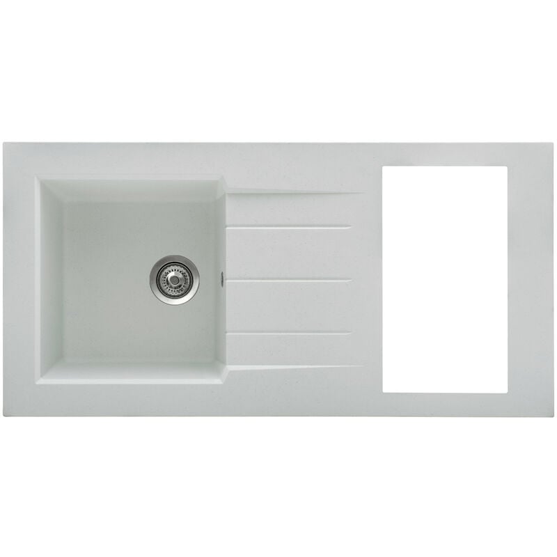 MODERNA Évier pour cuisinette 120 cm ONTARIO en résine blanc moucheté