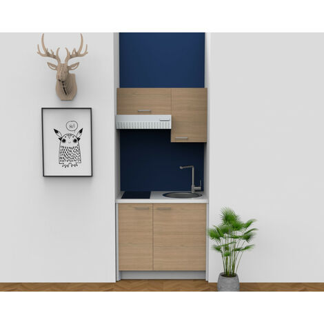 MODERNA Kitchenette ONELIA100 cm avec  évier 18/10 et domino induction
