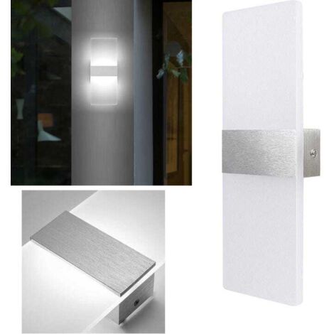 Moderna lampada da parete a LED per interni in acrilico, alluminio, illuminazione decorativa, luce quadrata, bianca 12W