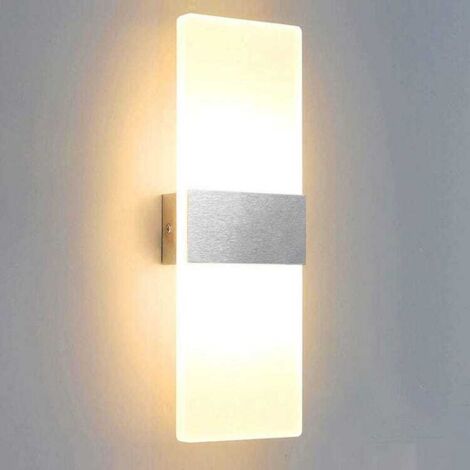 Moderna lampada da parete a LED per interni in acrilico, alluminio, illuminazione decorativa, luce quadrata, bianco caldo 6W
