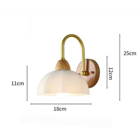 Moderna lampada da parete decorativa in metallo e legno, attacco E27, applique da parete per corridoio, corridoio, comodino, studio, con elegante paralume